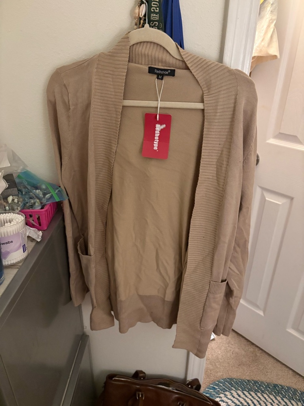 Women's Open Front Cardigan Sweater - Beige